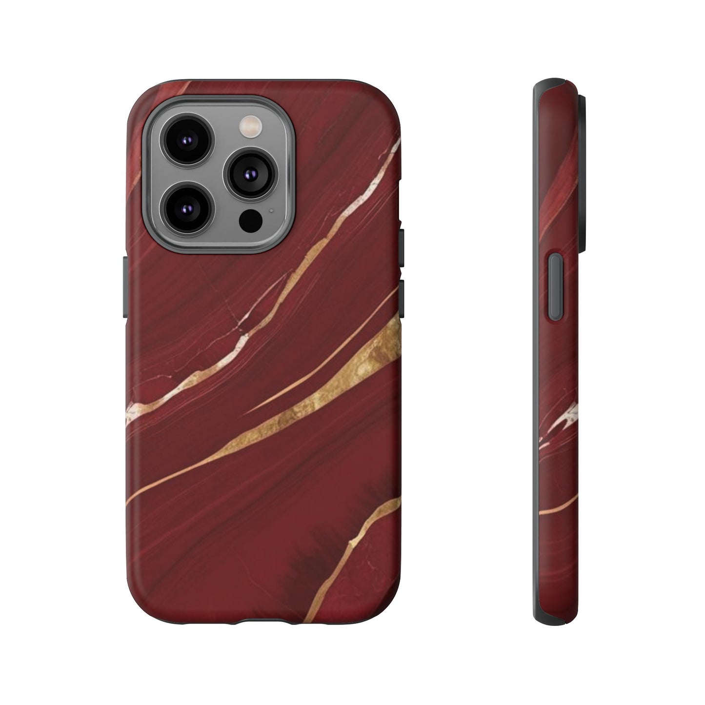 Elegant Red Marble Phone Case - Tough Cases, Stylish Phone Cover, Gift for Her, Luxe Cellphone Protection, Modern Accessories