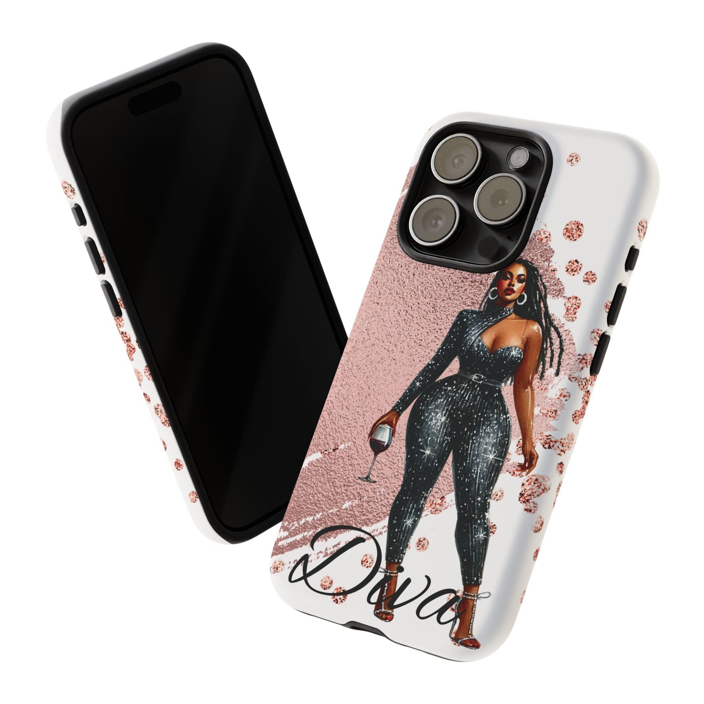 Glamorous Diva Cell Phone Case, Stylish Female Beauty Cover, Tough Cases for Women, Fabulous Girl Boss Accessories, Fashionable Lady Phone
