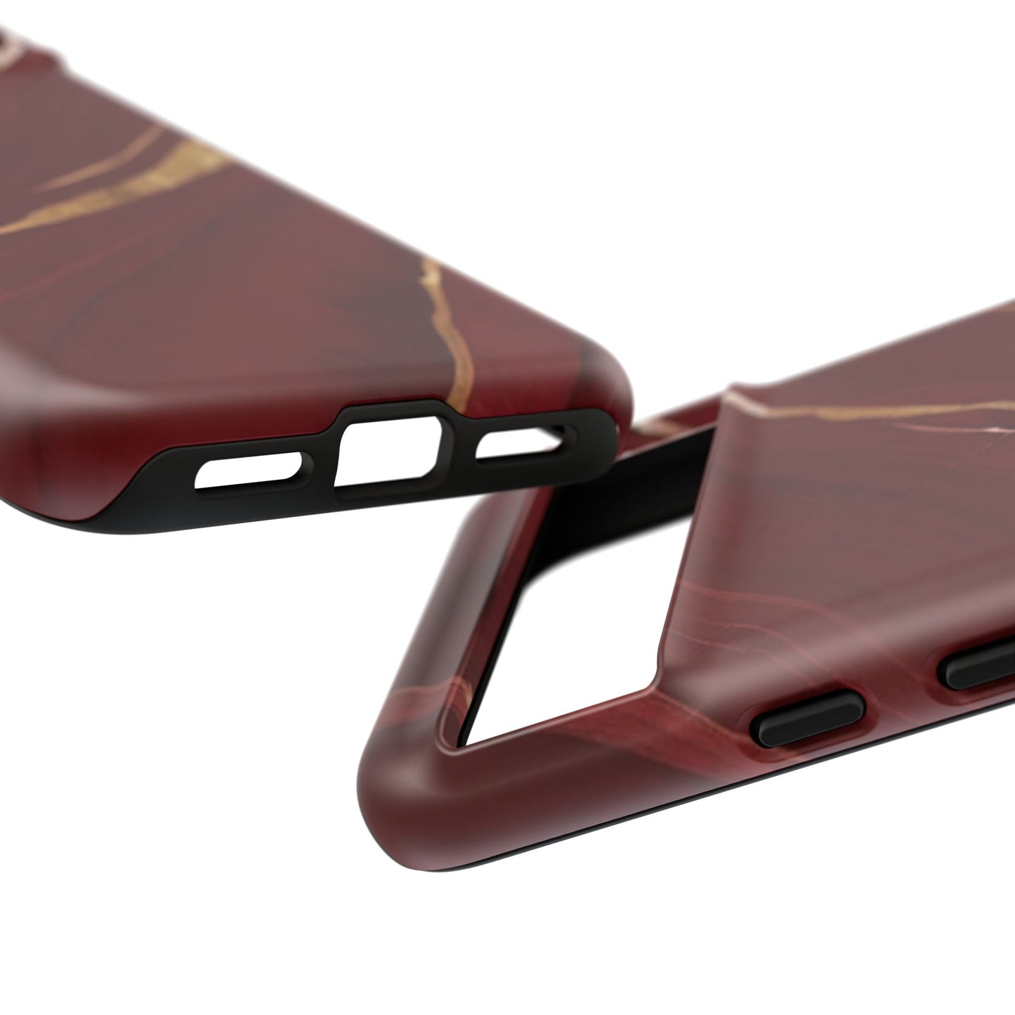 Elegant Red Marble Phone Case - Tough Cases, Stylish Phone Cover, Gift for Her, Luxe Cellphone Protection, Modern Accessories