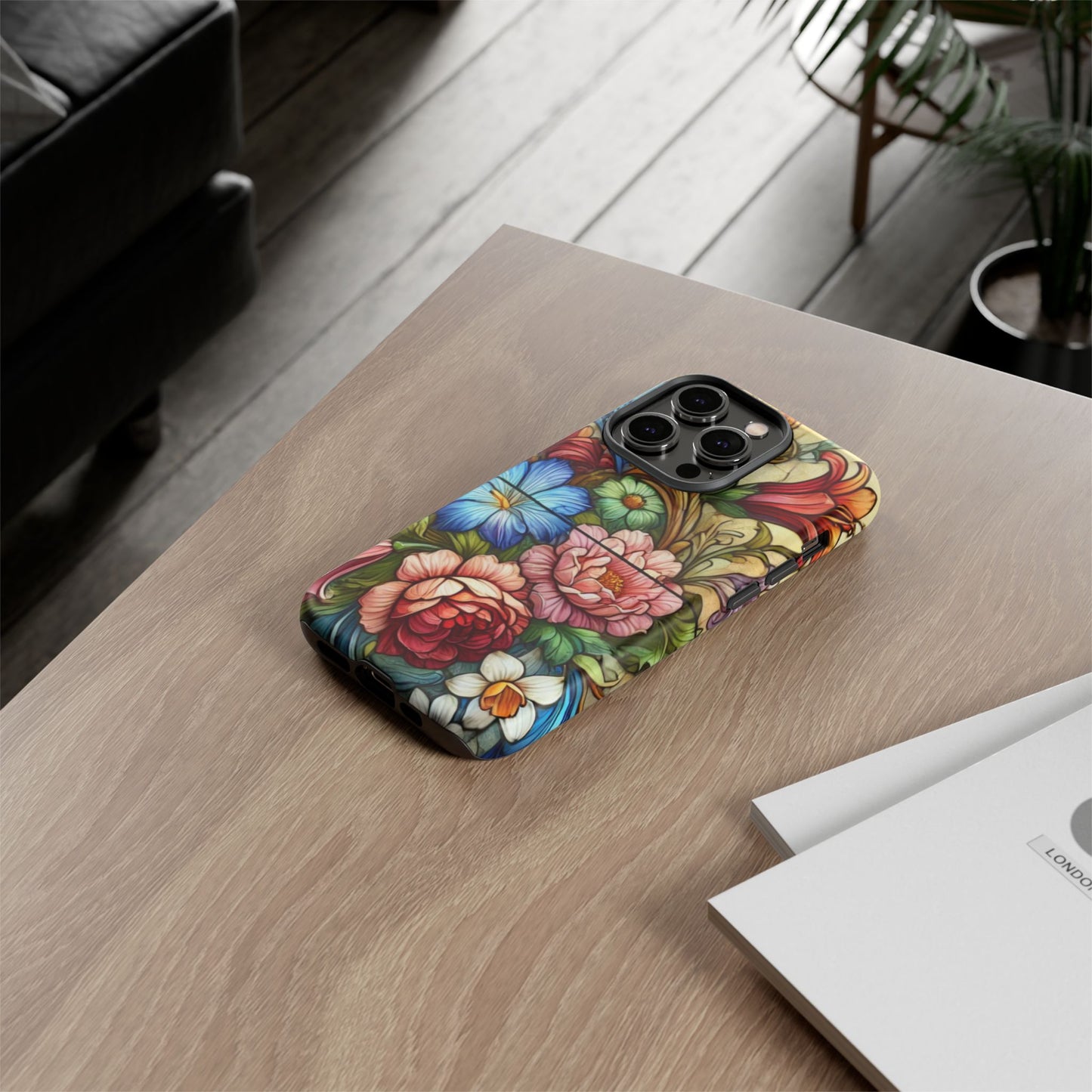 Floral Phone Case, Tough Cases with Colorful Floral Design, Gift for Her, Elegant Phone Cover, Spring Vibes, Unique Design