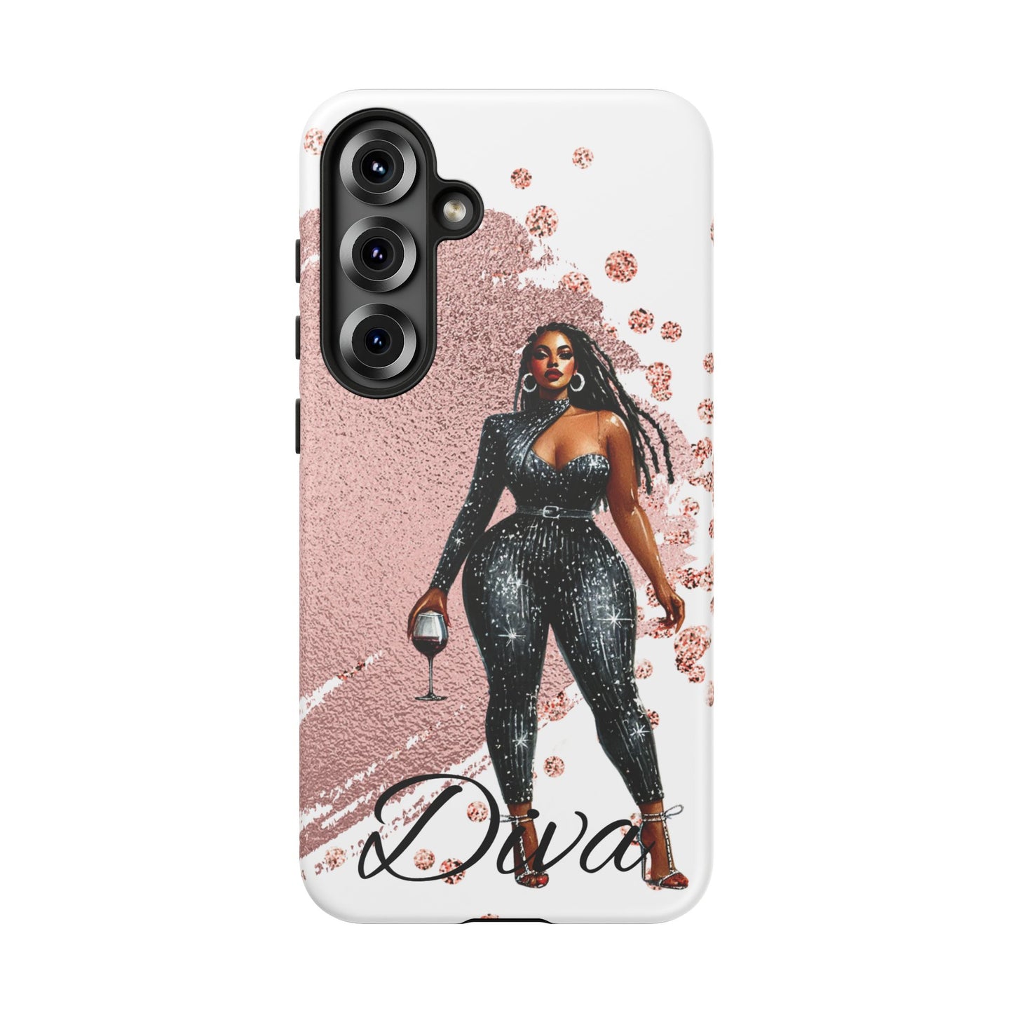 Glamorous Diva Cell Phone Case, Stylish Female Beauty Cover, Tough Cases for Women, Fabulous Girl Boss Accessories, Fashionable Lady Phone
