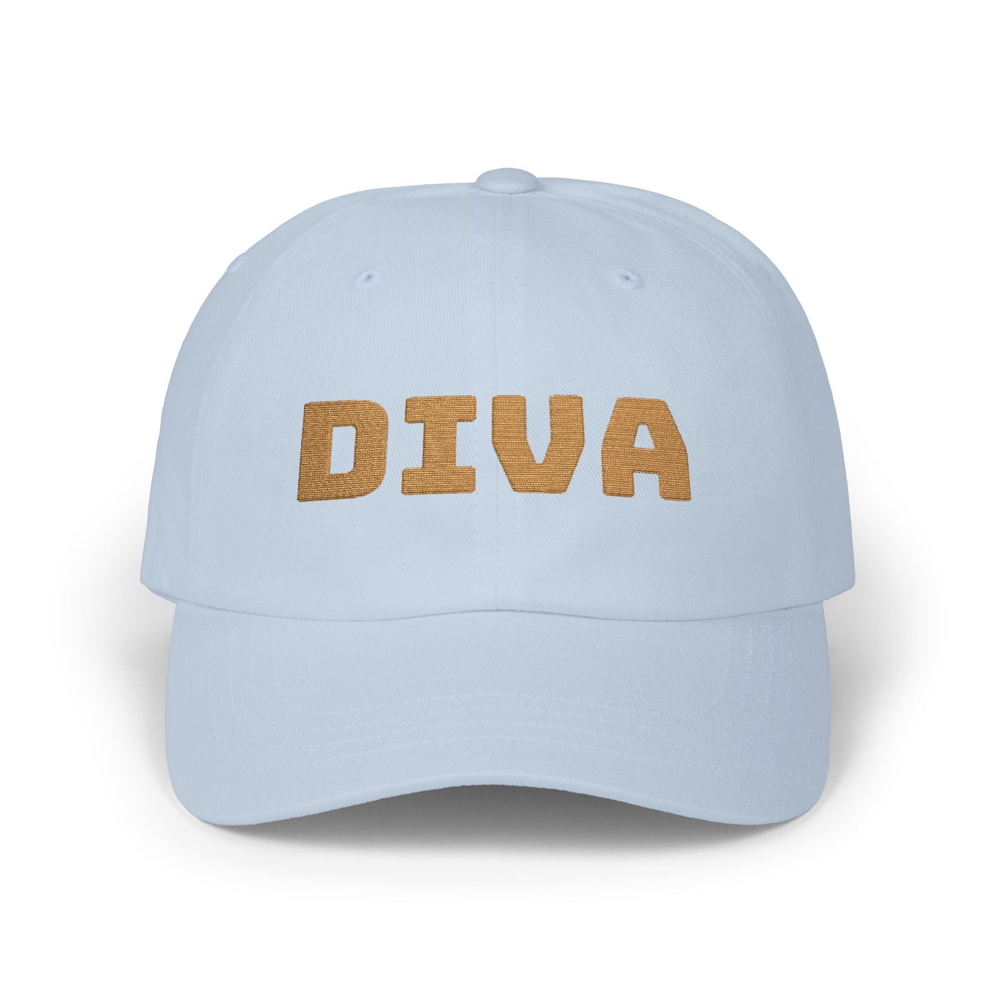 Diva Classic Dad Cap, Trendy White Hat, Casual Wear, Gift for Her, Stylish Sun Hat, Perfect for Summer Days