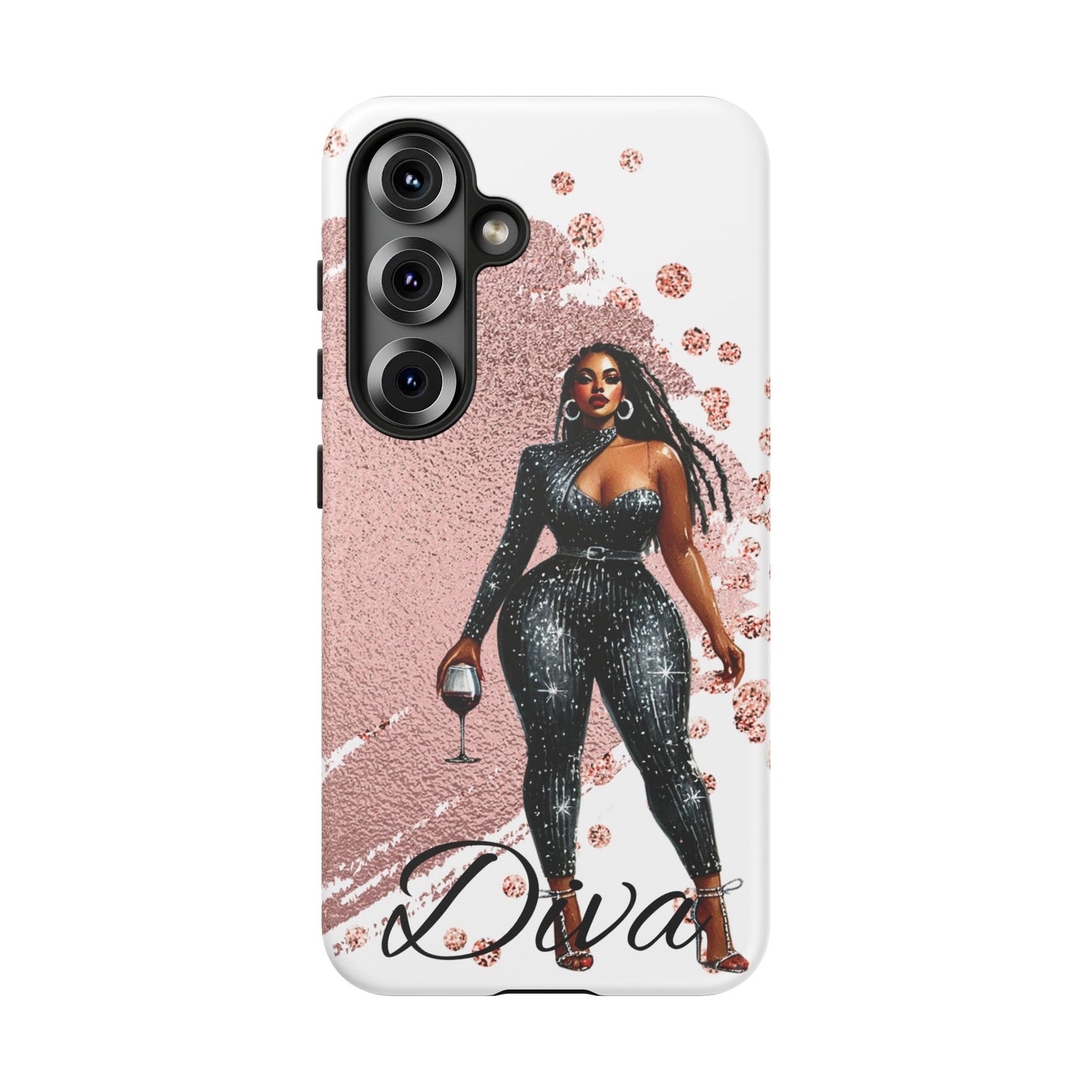 Glamorous Diva Cell Phone Case, Stylish Female Beauty Cover, Tough Cases for Women, Fabulous Girl Boss Accessories, Fashionable Lady Phone