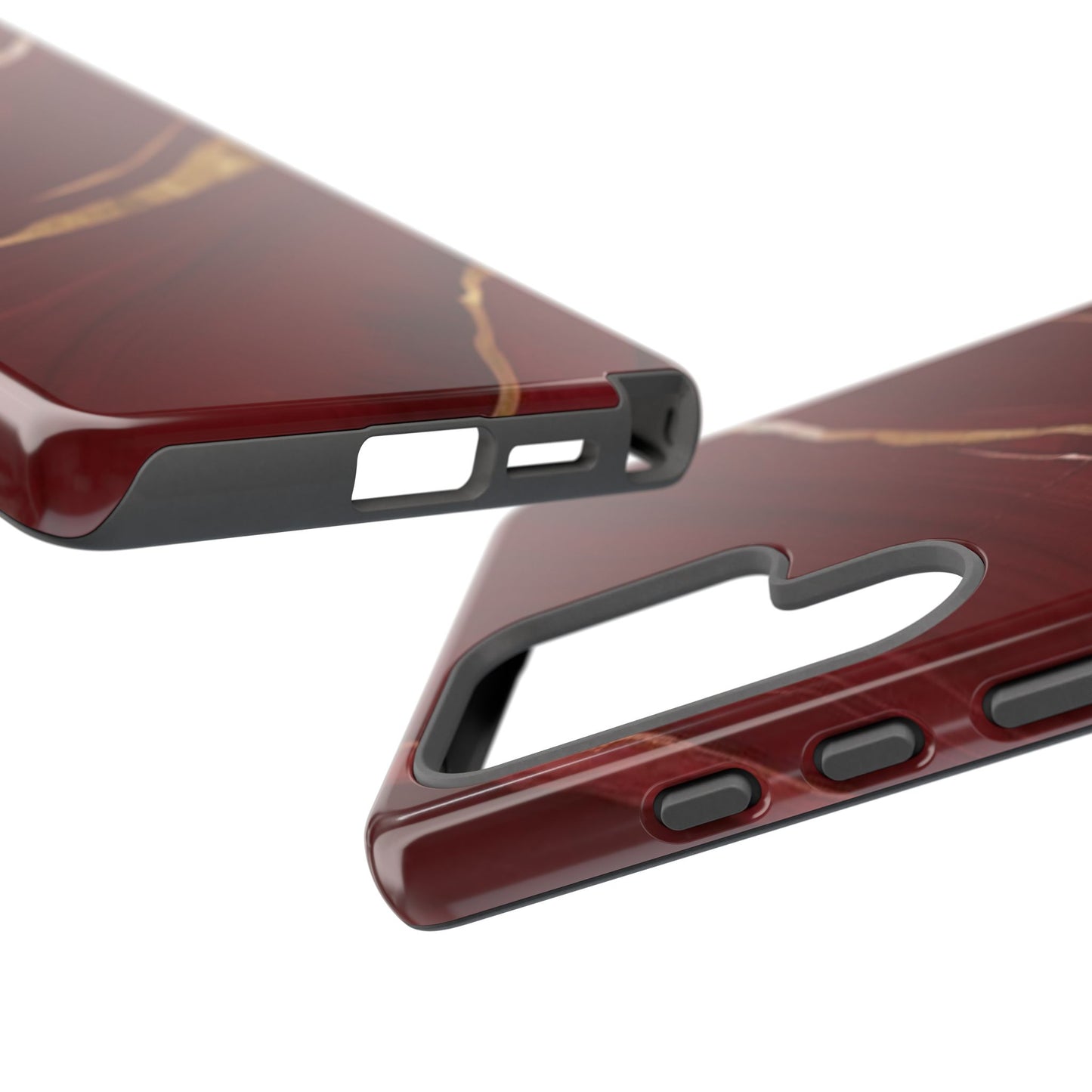 Elegant Red Marble Phone Case - Tough Cases, Stylish Phone Cover, Gift for Her, Luxe Cellphone Protection, Modern Accessories