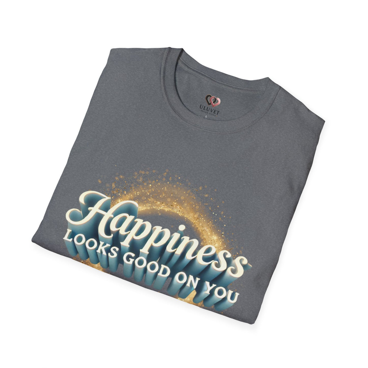 Happiness Looks Good on You T-Shirt, Unisex Softstyle Tee, Positive Vibes Shirt, Casual Gift, Everyday Wear