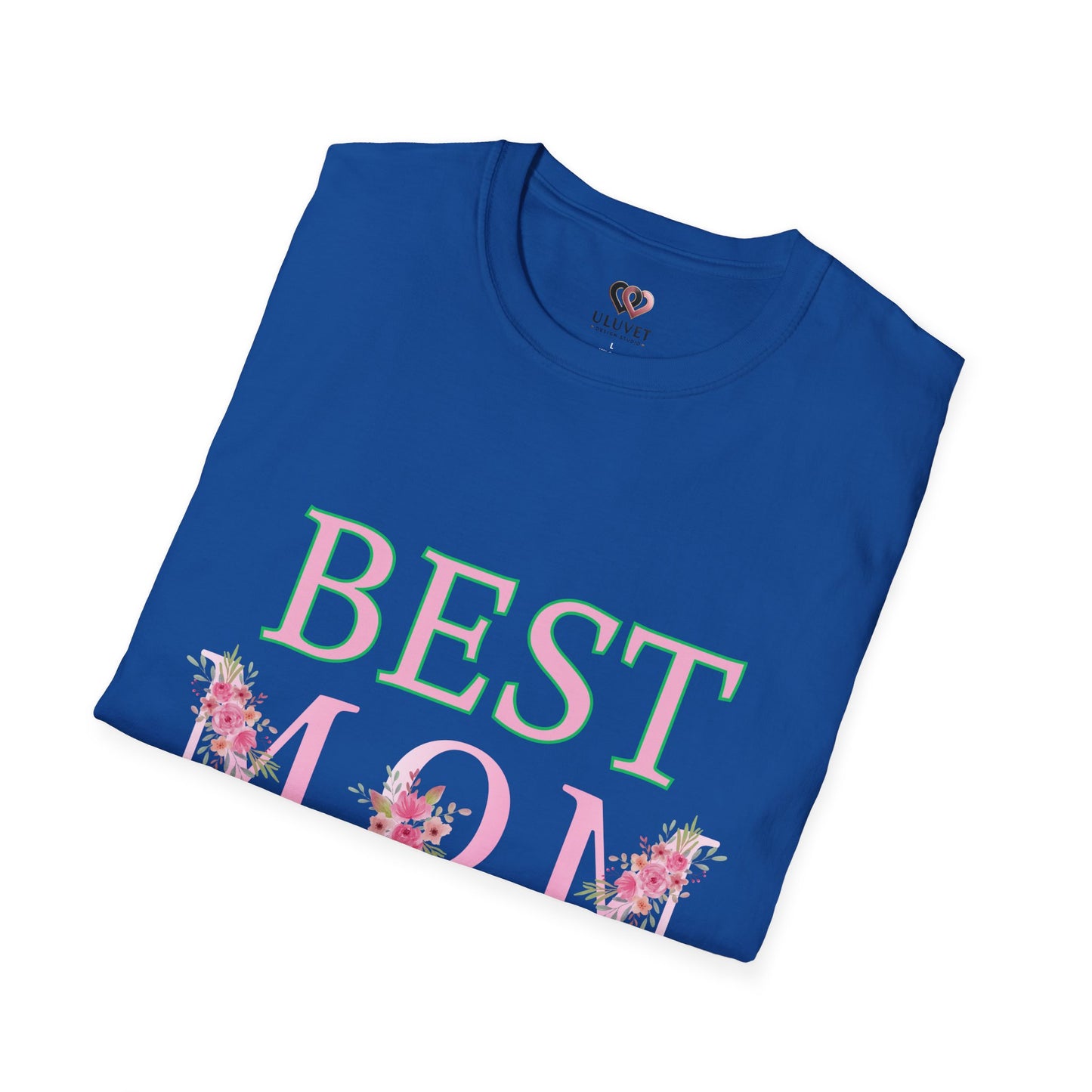 Best Mom Unisex Softstyle T-Shirt | Perfect Gift for Mother's Day, Birthday, Casual Wear, Floral Design, Family Gatherings
