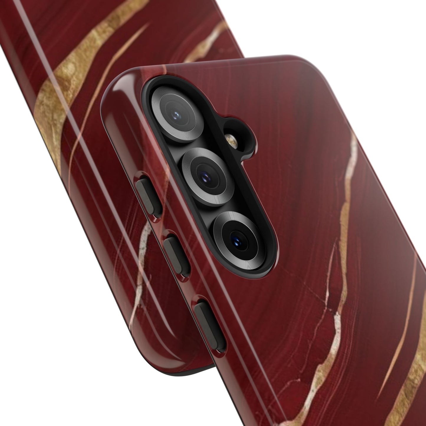 Elegant Red Marble Phone Case - Tough Cases, Stylish Phone Cover, Gift for Her, Luxe Cellphone Protection, Modern Accessories