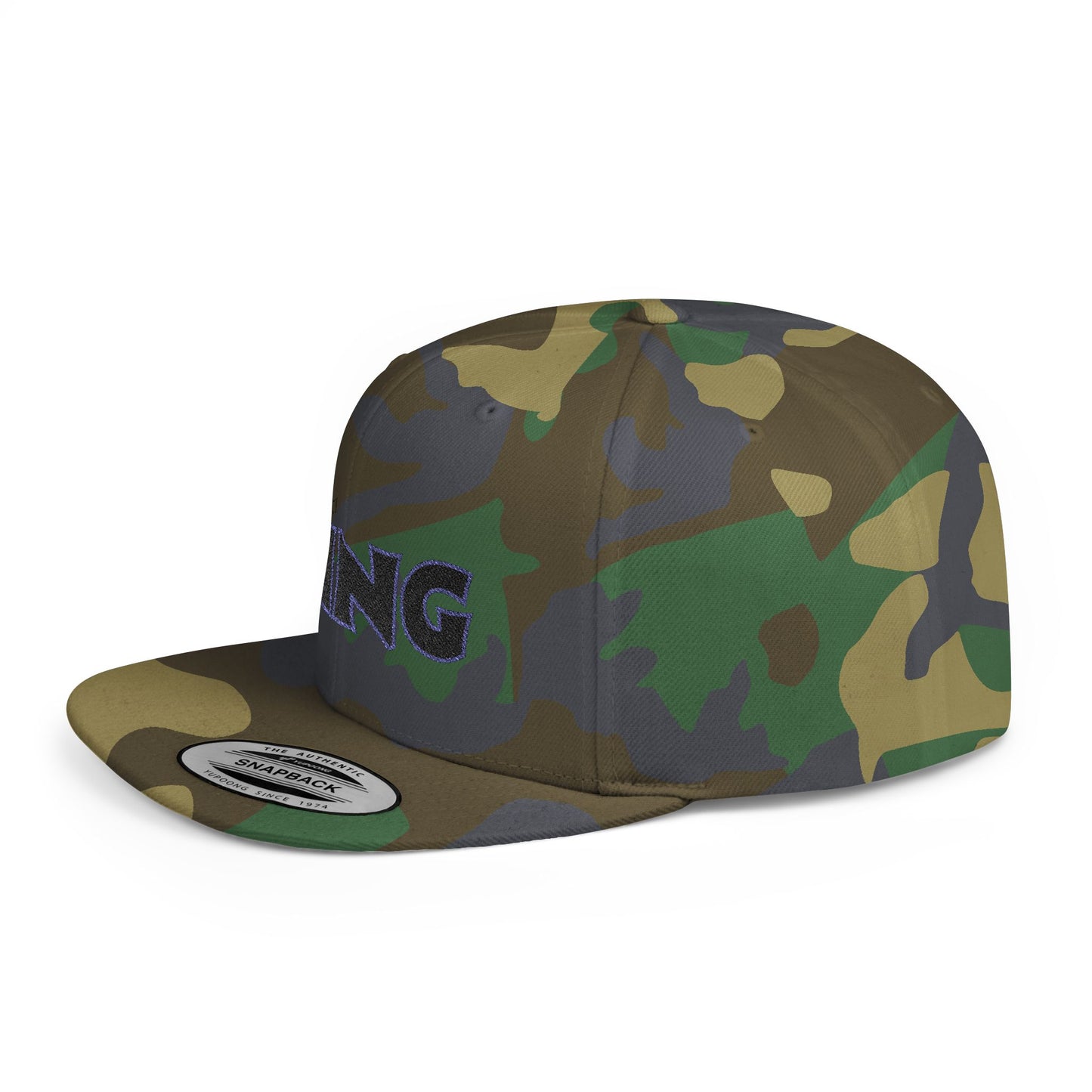 King Flat Bill Snapback Hat, Trendy Cap for Men, Streetwear Fashion, Gift for Him, Birthday or Father's Day Present