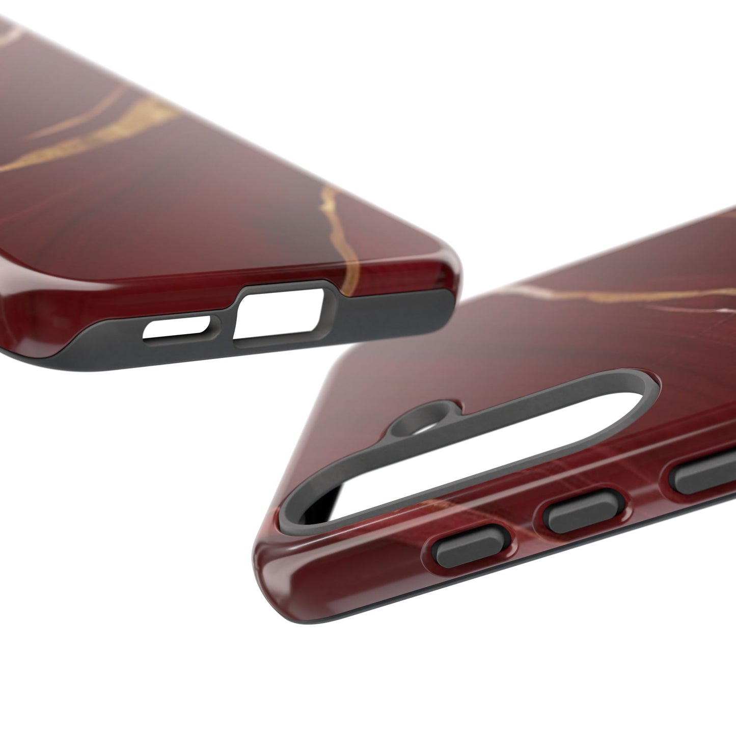 Elegant Red Marble Phone Case - Tough Cases, Stylish Phone Cover, Gift for Her, Luxe Cellphone Protection, Modern Accessories