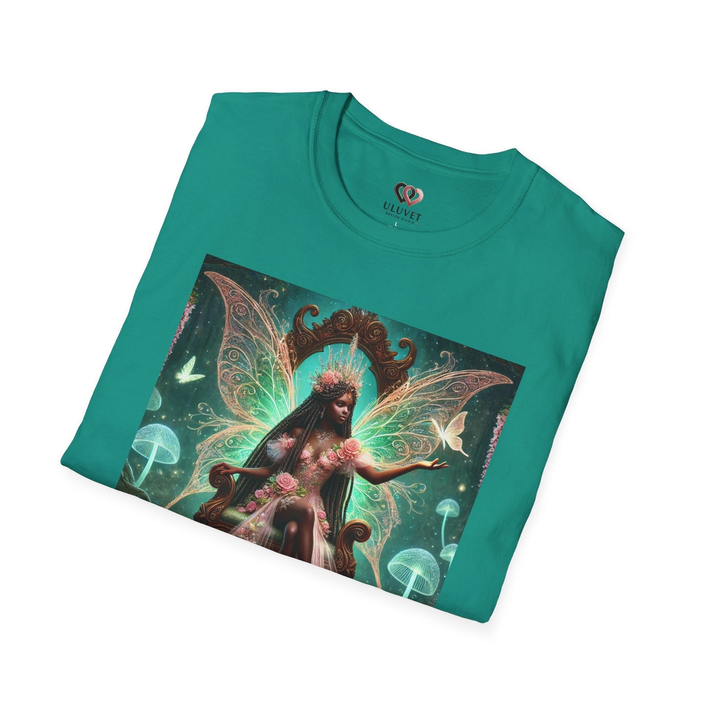 Fairy Garden Unisex Softstyle T-Shirt, Fantasy Tee, Gift for Nature Lovers, Fairy Art T-Shirt, Magical Apparel, Cosplay Top