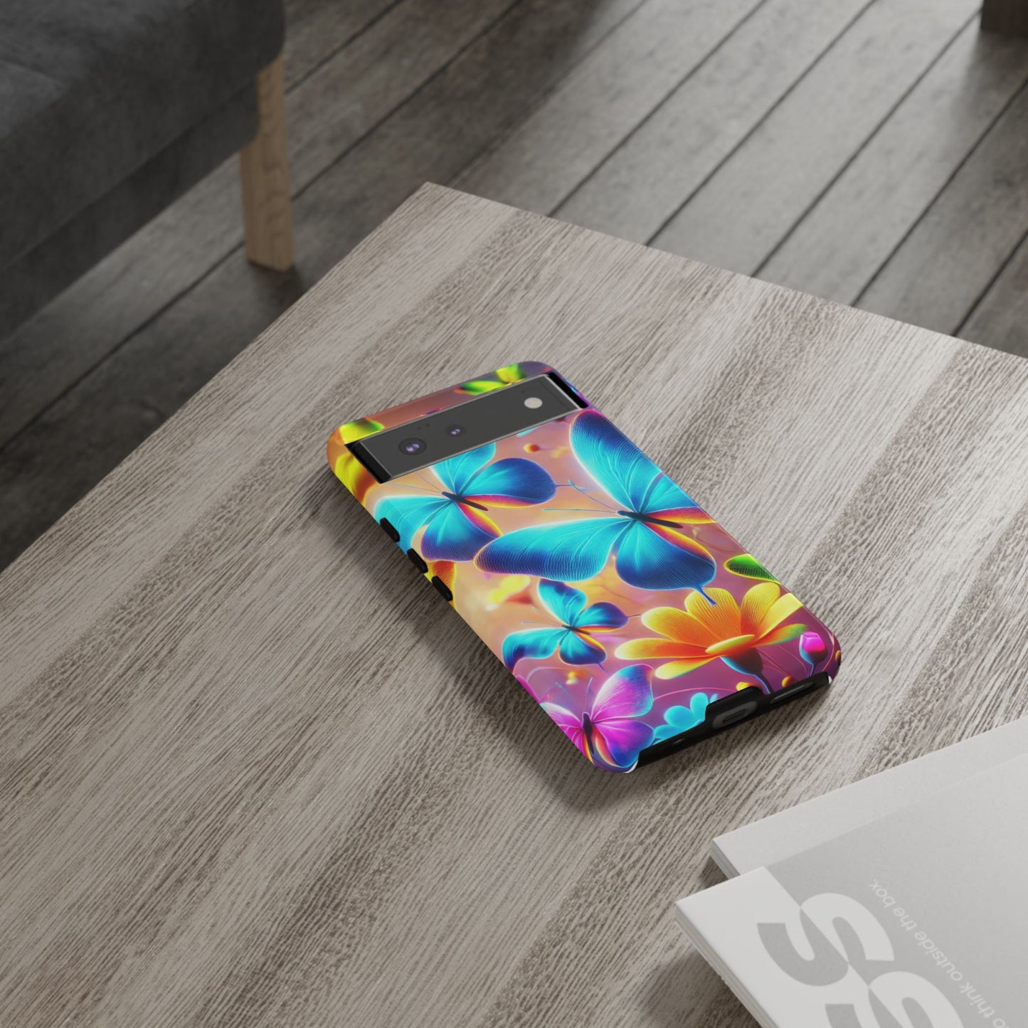Vibrant Butterfly Phone Case | Colorful Floral Design, Cute Gift for Nature Lovers, Summer Vibes, Phone Accessories, Tough Cases