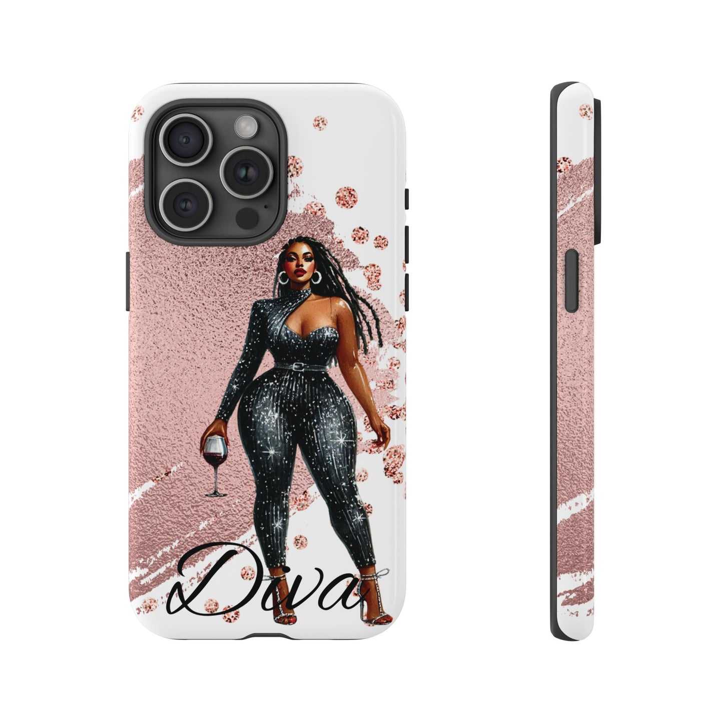 Glamorous Diva Cell Phone Case, Stylish Female Beauty Cover, Tough Cases for Women, Fabulous Girl Boss Accessories, Fashionable Lady Phone