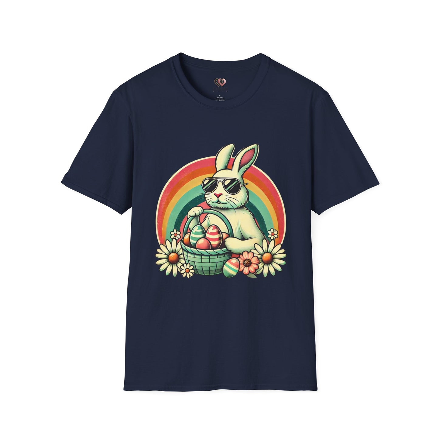 Retro Bunny Easter T-Shirt, Cute Rabbit Graphic Tee for Spring Celebrations, Unisex Softstyle Shirt, Perfect for Easter and Brunch, Fun Gift