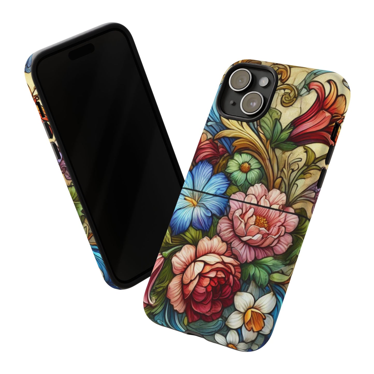 Floral Phone Case, Tough Cases with Colorful Floral Design, Gift for Her, Elegant Phone Cover, Spring Vibes, Unique Design