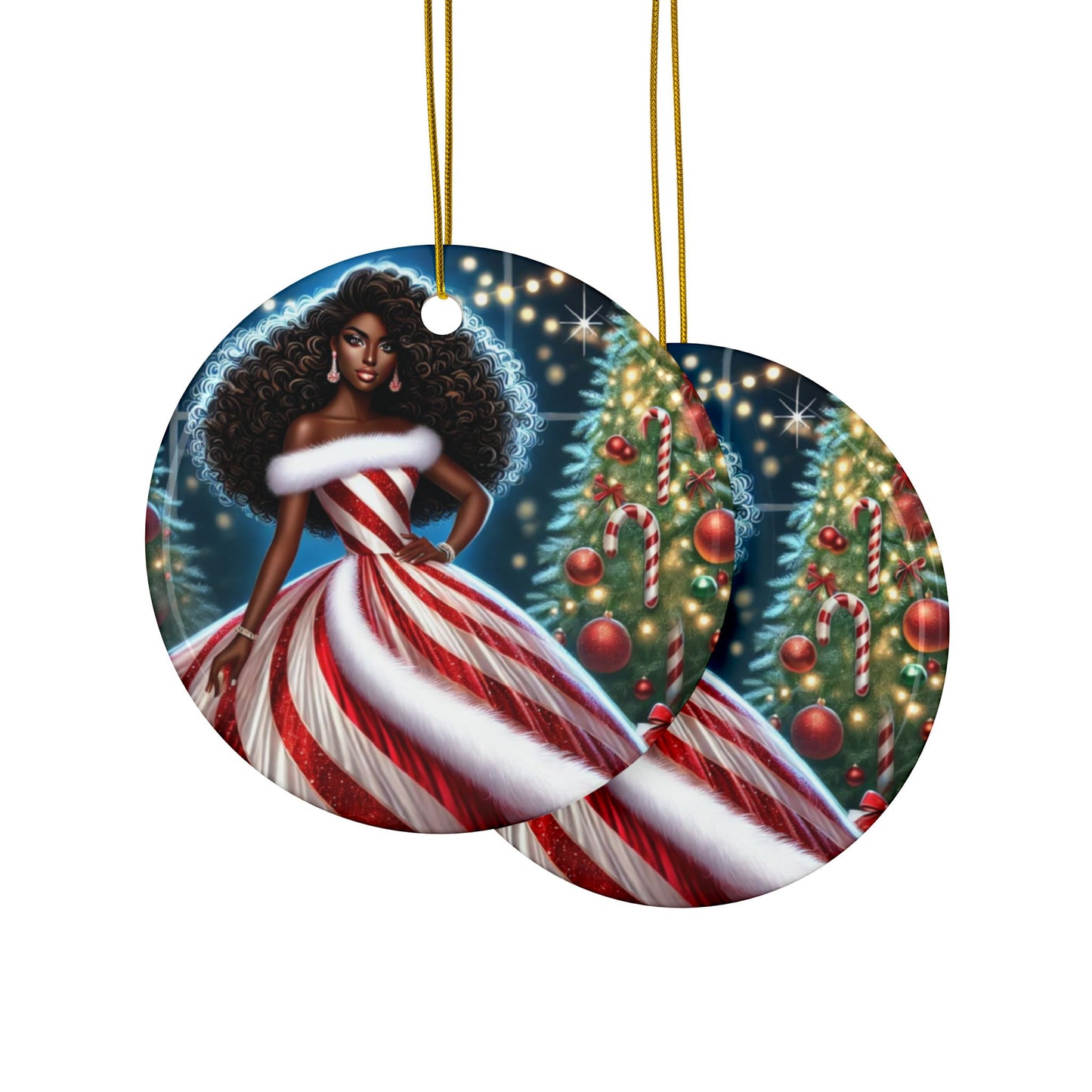 Holiday Ceramic Ornaments with Festive Design - Multi-Pack Options