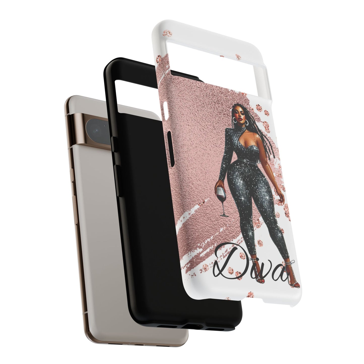 Glamorous Diva Cell Phone Case, Stylish Female Beauty Cover, Tough Cases for Women, Fabulous Girl Boss Accessories, Fashionable Lady Phone