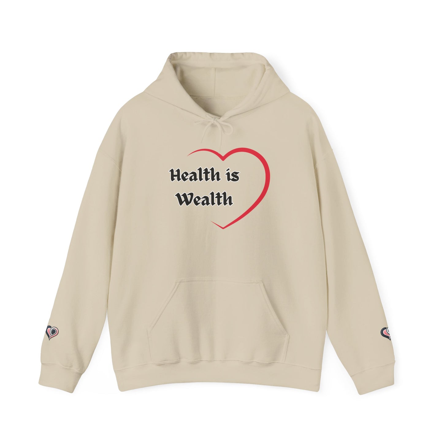 Health is Wealth Hoodie, Motivational Sweatshirt, Unisex Pullover, Fitness Gift, Cozy Lounge Wear
