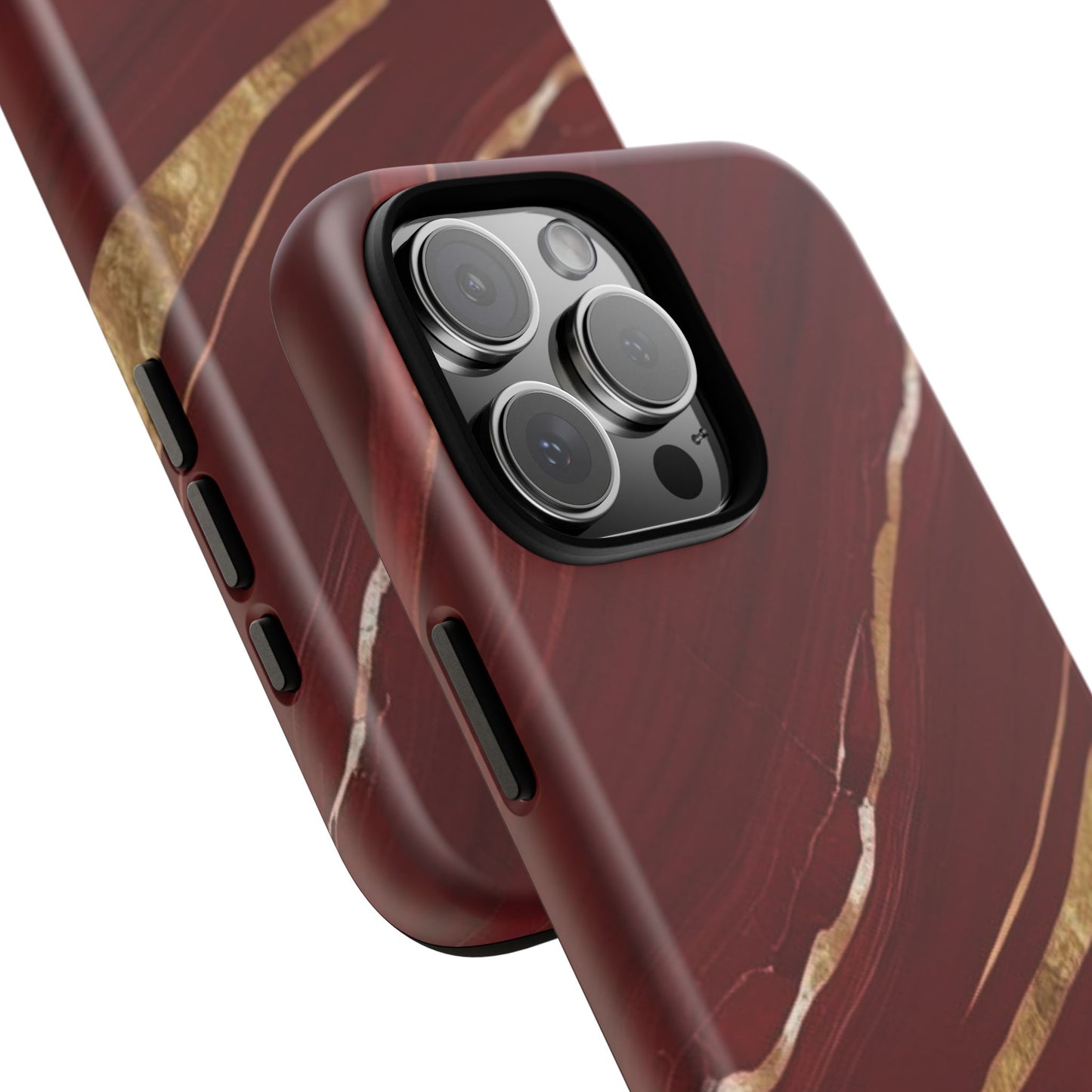 Elegant Red Marble Phone Case - Tough Cases, Stylish Phone Cover, Gift for Her, Luxe Cellphone Protection, Modern Accessories