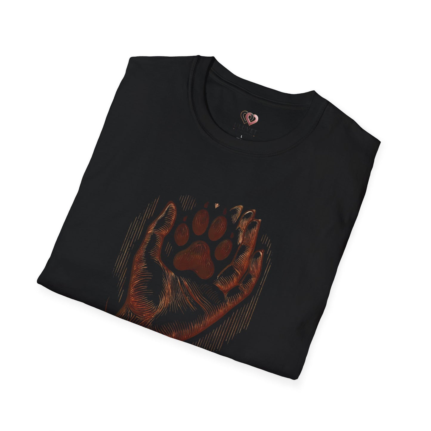 Paw Print Hand Unisex T-Shirt, Pet Lover Gift, Animal Rescue Shirt, Dog Mom Dad Apparel, Birthday, Adoption Day, Casual Wear