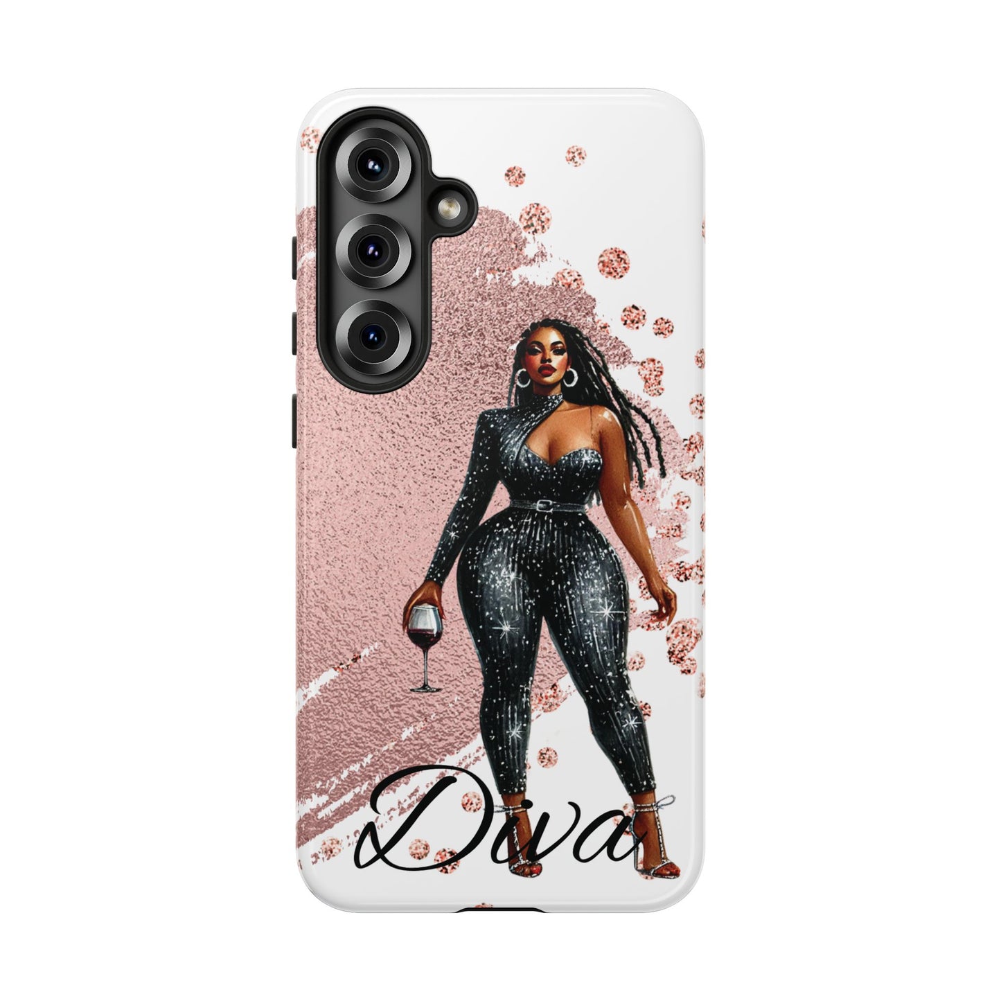 Glamorous Diva Cell Phone Case, Stylish Female Beauty Cover, Tough Cases for Women, Fabulous Girl Boss Accessories, Fashionable Lady Phone