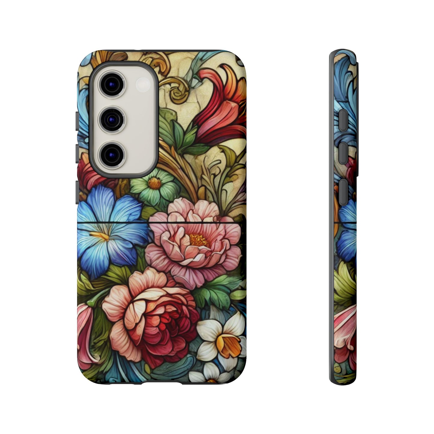 Floral Phone Case, Tough Cases with Colorful Floral Design, Gift for Her, Elegant Phone Cover, Spring Vibes, Unique Design