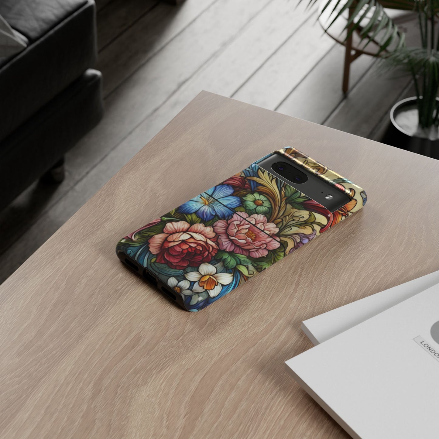 Floral Phone Case, Tough Cases with Colorful Floral Design, Gift for Her, Elegant Phone Cover, Spring Vibes, Unique Design