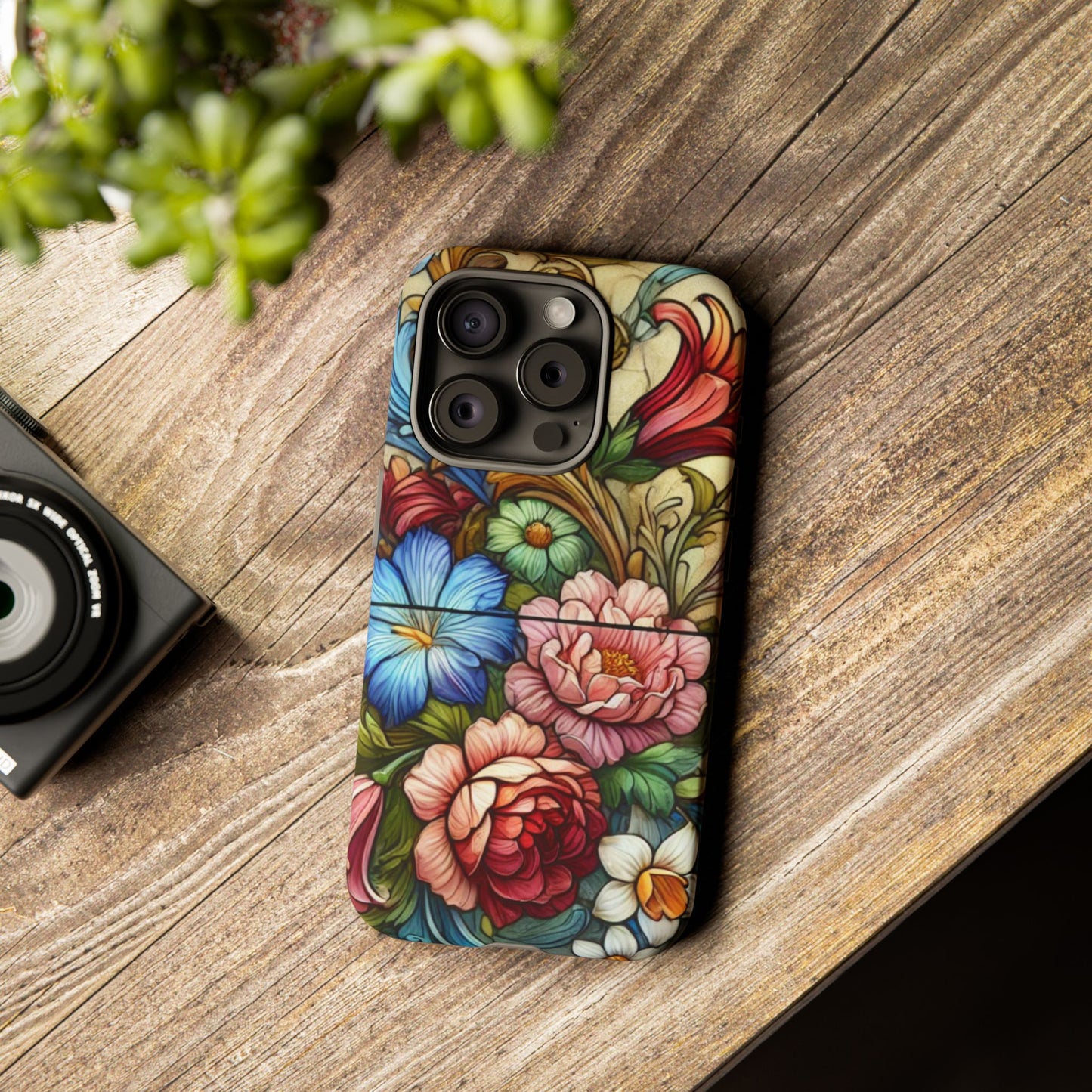 Floral Phone Case, Tough Cases with Colorful Floral Design, Gift for Her, Elegant Phone Cover, Spring Vibes, Unique Design