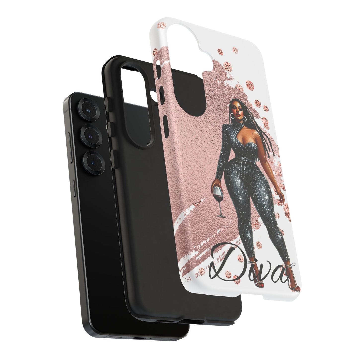 Glamorous Diva Cell Phone Case, Stylish Female Beauty Cover, Tough Cases for Women, Fabulous Girl Boss Accessories, Fashionable Lady Phone