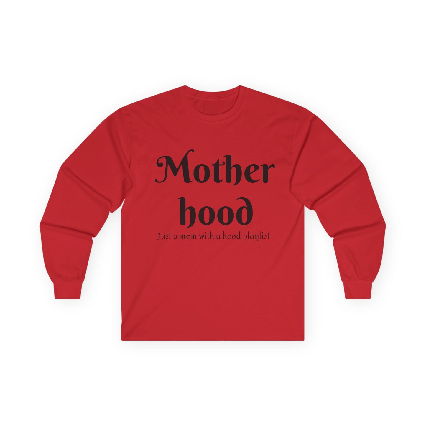 Motherhood Playlist Long Sleeve Tee, Gift for Moms, Casual Wear, Music Theme, Mother's Day Gift, Fun Family Shirt