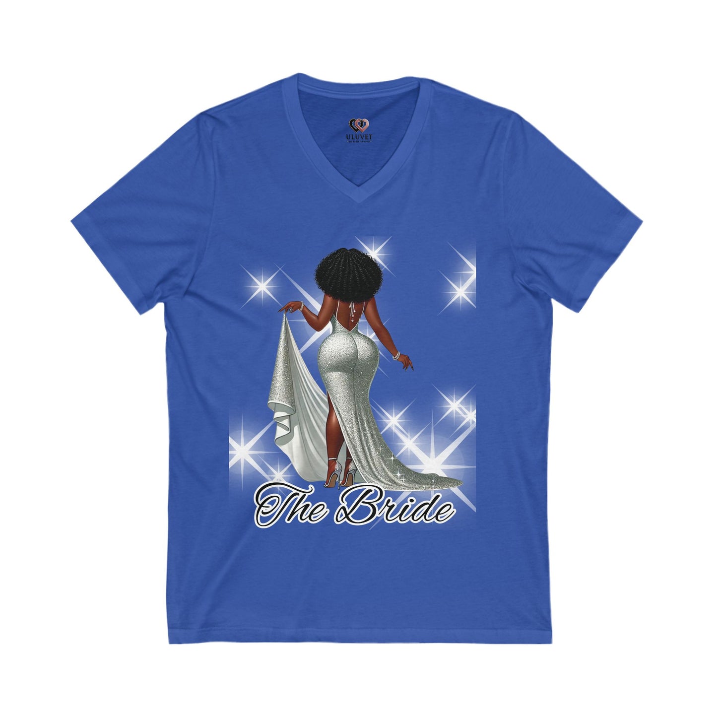 Bridal V-Neck Tee, Elegant Bride Shirt for Weddings, Bride Gift, Bridal Shower Outfit, Anniversary Gift, Bachelorette Party