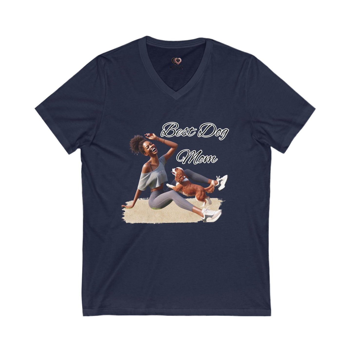 Best Dog Mom V-Neck Tee, Funny Dog Lover Shirt, Pet Mom Gift, Animal Lover Apparel, Casual Wear for Dog Owners