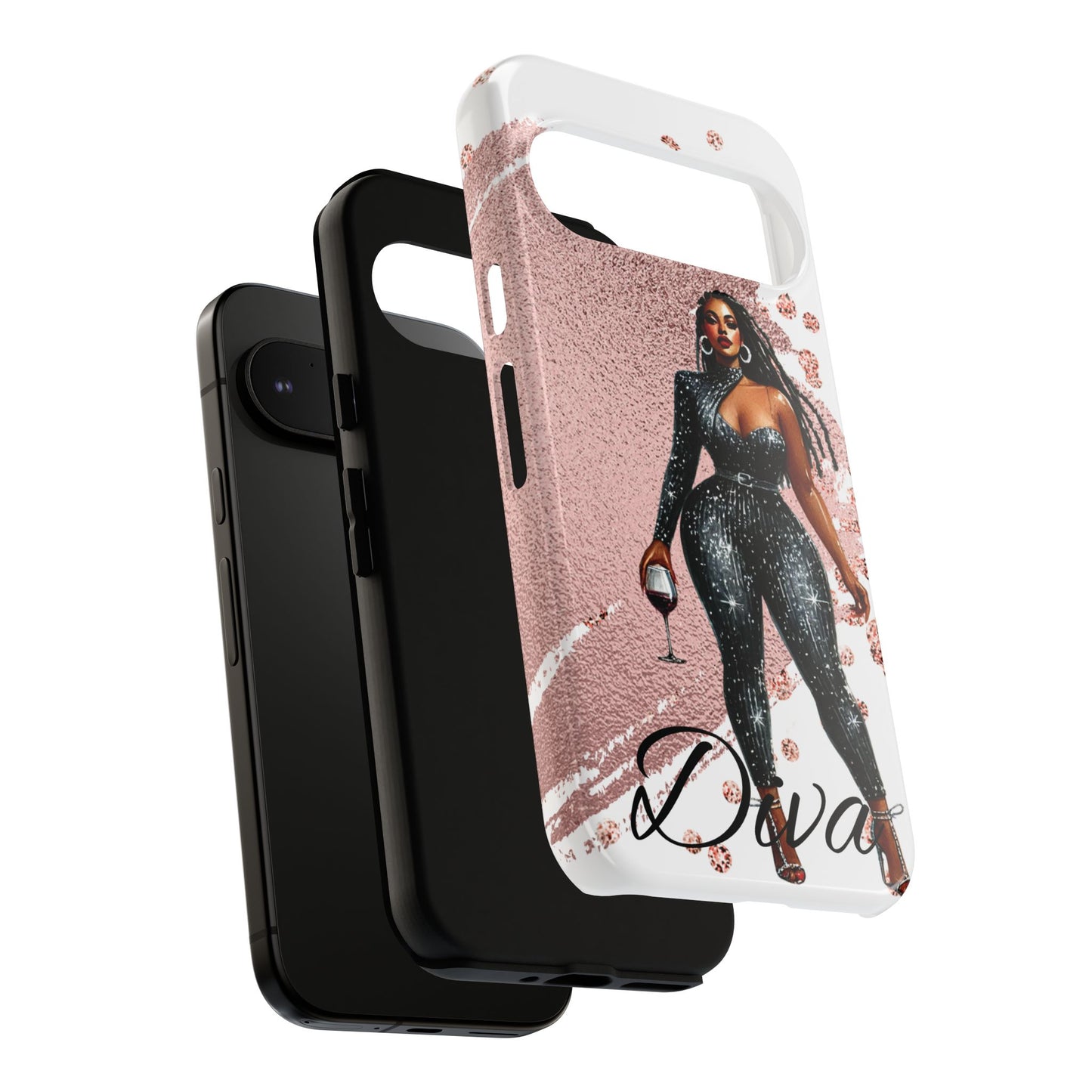 Glamorous Diva Cell Phone Case, Stylish Female Beauty Cover, Tough Cases for Women, Fabulous Girl Boss Accessories, Fashionable Lady Phone
