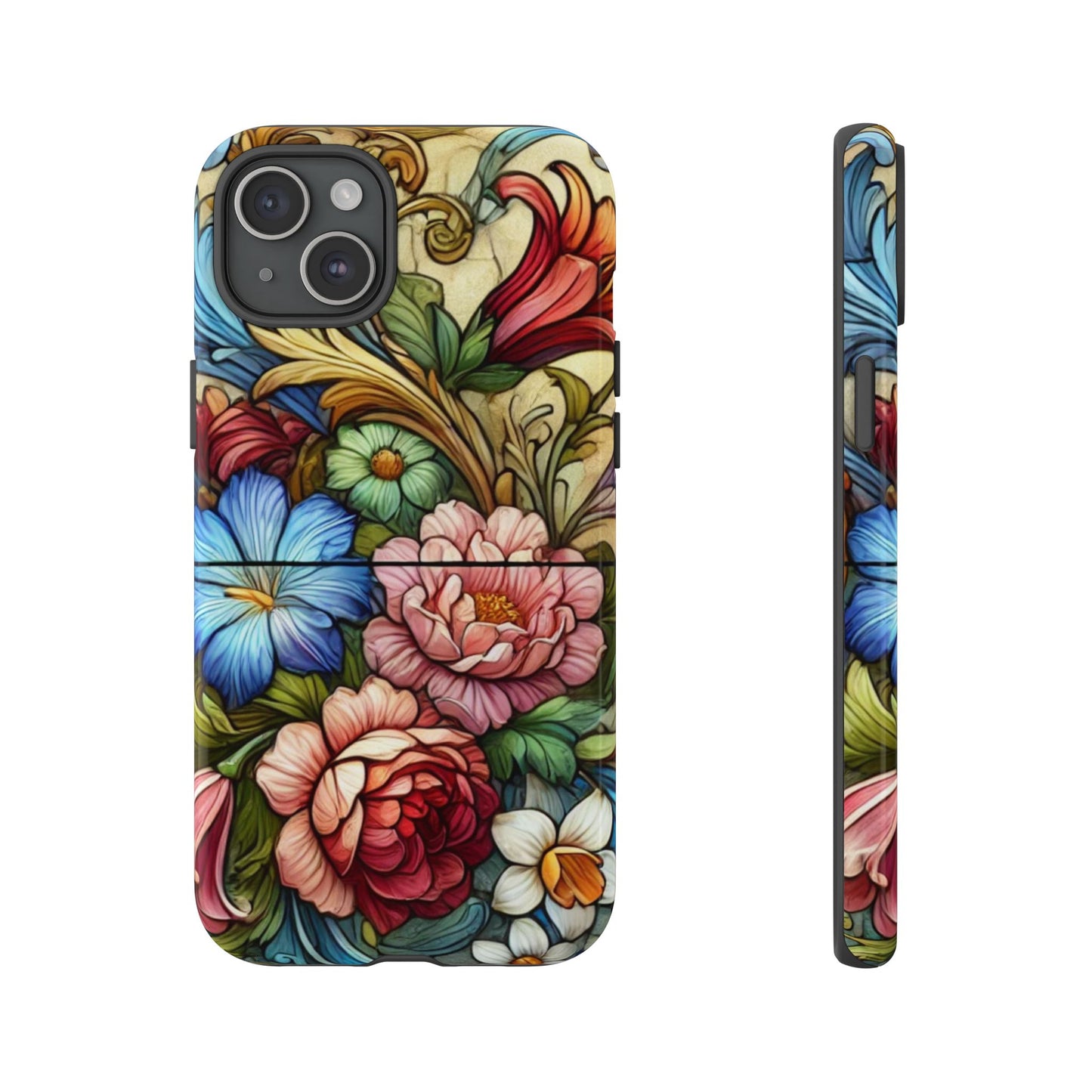 Floral Phone Case, Tough Cases with Colorful Floral Design, Gift for Her, Elegant Phone Cover, Spring Vibes, Unique Design