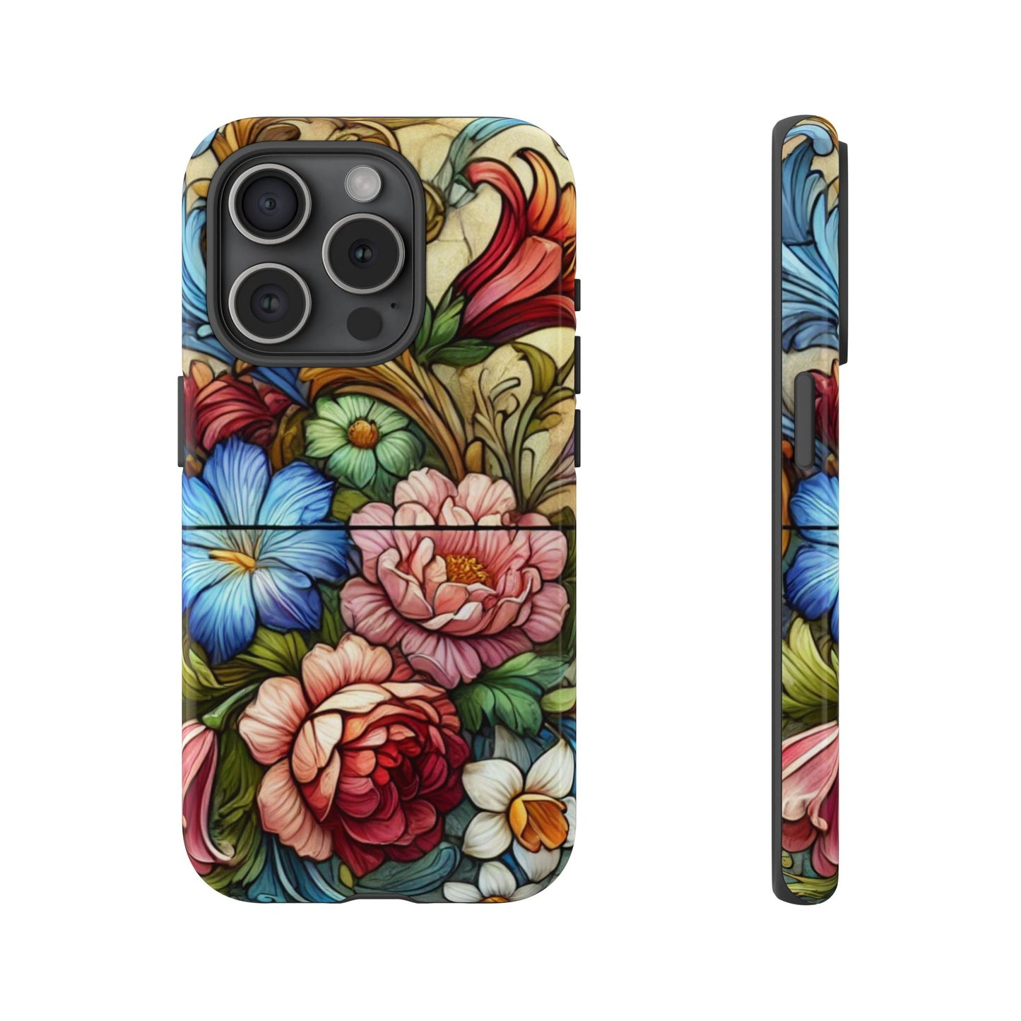 Floral Phone Case, Tough Cases with Colorful Floral Design, Gift for Her, Elegant Phone Cover, Spring Vibes, Unique Design