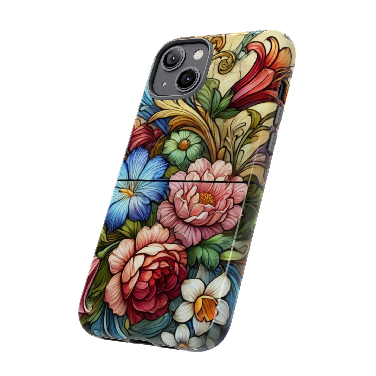 Floral Phone Case, Tough Cases with Colorful Floral Design, Gift for Her, Elegant Phone Cover, Spring Vibes, Unique Design