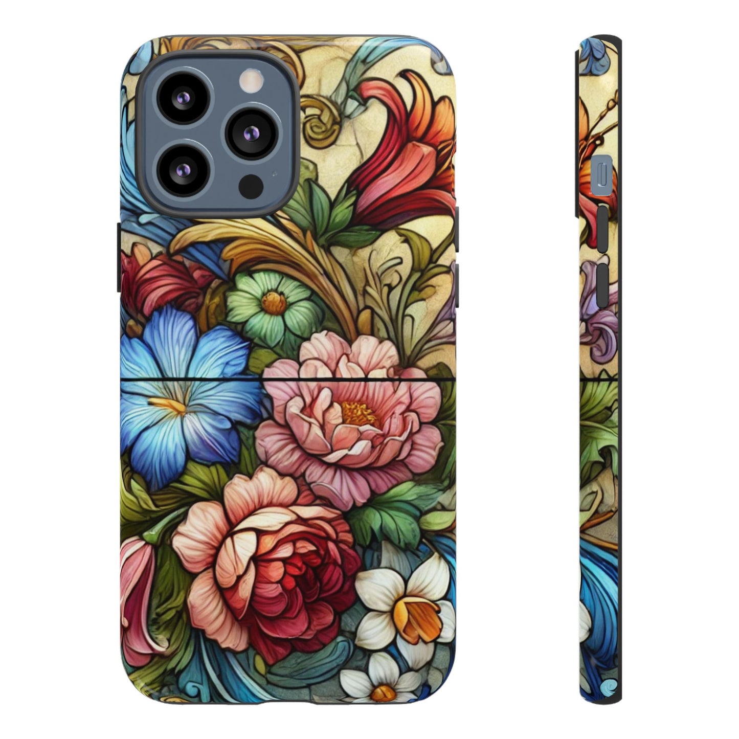 Floral Phone Case, Tough Cases with Colorful Floral Design, Gift for Her, Elegant Phone Cover, Spring Vibes, Unique Design
