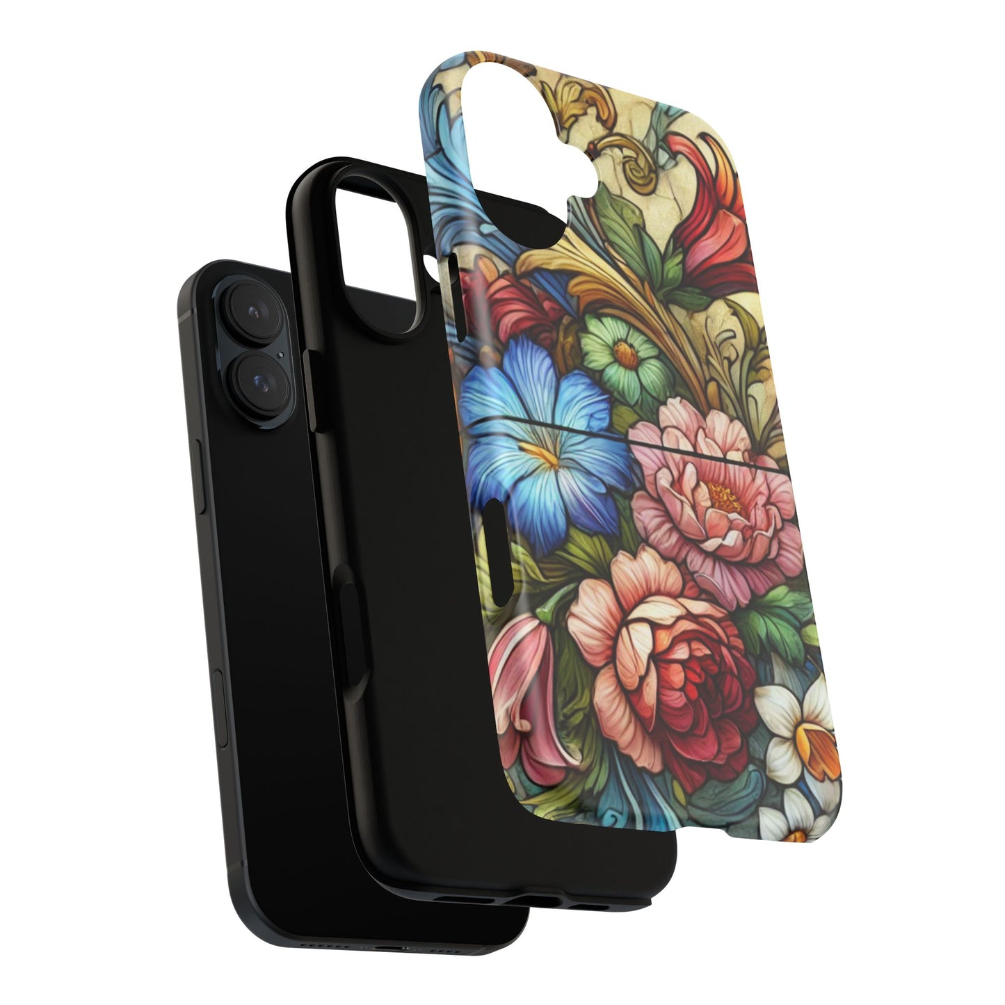 Floral Phone Case, Tough Cases with Colorful Floral Design, Gift for Her, Elegant Phone Cover, Spring Vibes, Unique Design