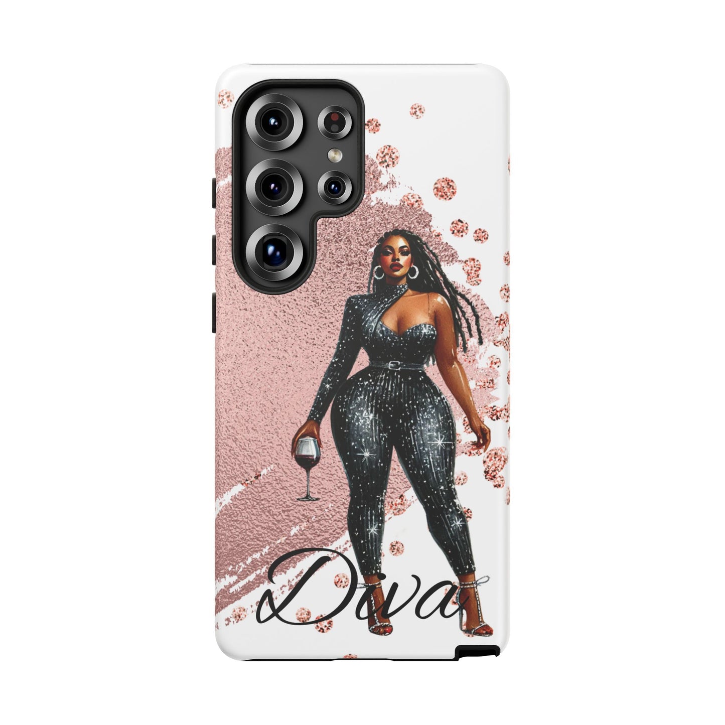 Glamorous Diva Cell Phone Case, Stylish Female Beauty Cover, Tough Cases for Women, Fabulous Girl Boss Accessories, Fashionable Lady Phone