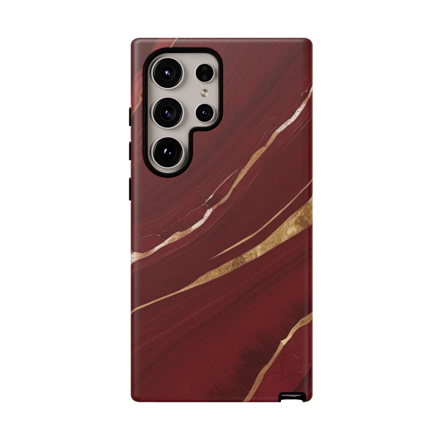 Elegant Red Marble Phone Case - Tough Cases, Stylish Phone Cover, Gift for Her, Luxe Cellphone Protection, Modern Accessories
