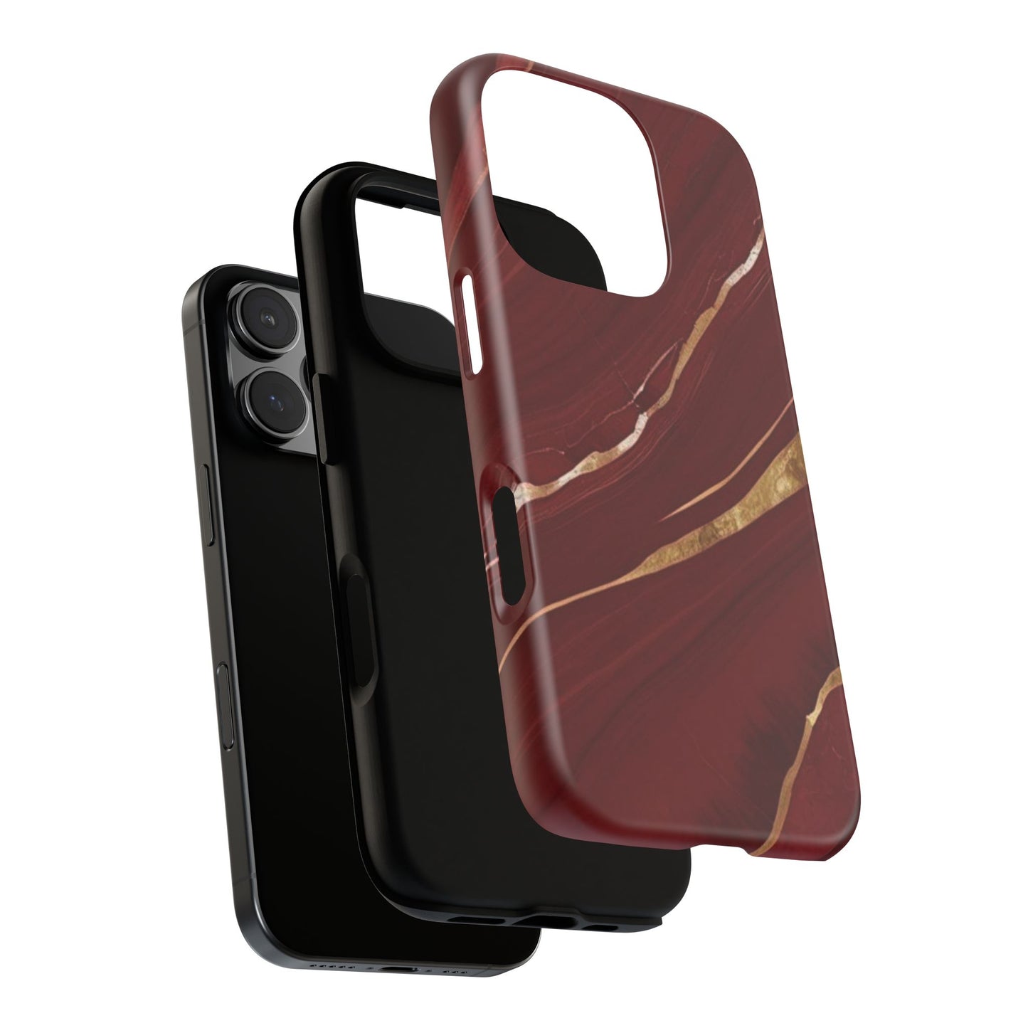 Elegant Red Marble Phone Case - Tough Cases, Stylish Phone Cover, Gift for Her, Luxe Cellphone Protection, Modern Accessories