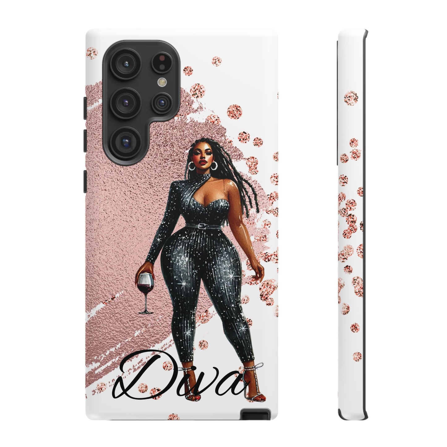 Glamorous Diva Cell Phone Case, Stylish Female Beauty Cover, Tough Cases for Women, Fabulous Girl Boss Accessories, Fashionable Lady Phone