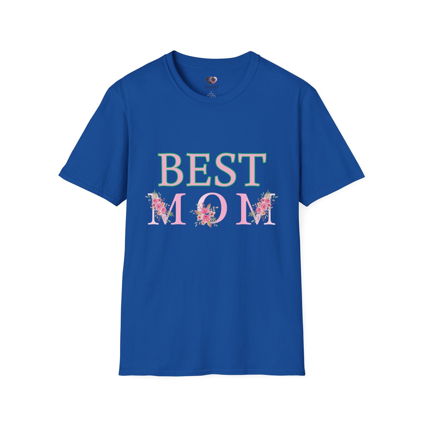 Best Mom Unisex Softstyle T-Shirt | Perfect Gift for Mother's Day, Birthday, Casual Wear, Floral Design, Family Gatherings