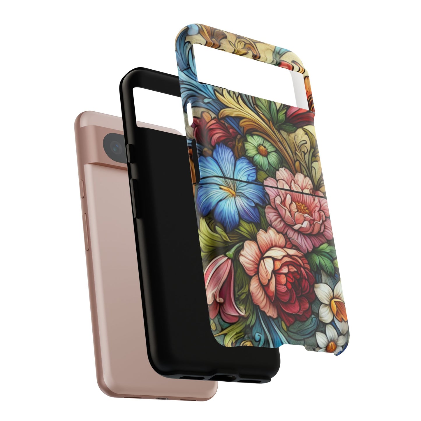 Floral Phone Case, Tough Cases with Colorful Floral Design, Gift for Her, Elegant Phone Cover, Spring Vibes, Unique Design