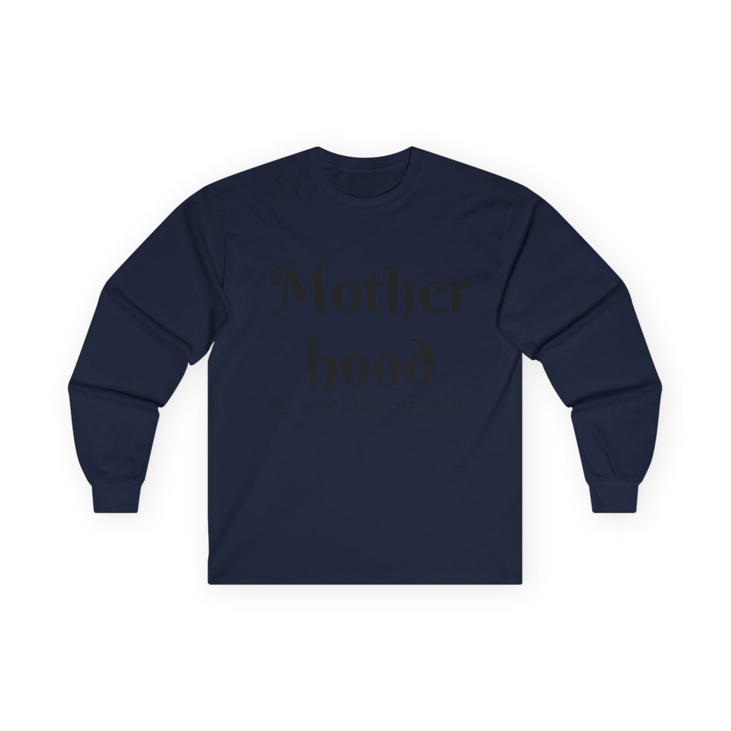 Motherhood Playlist Long Sleeve Tee, Gift for Moms, Casual Wear, Music Theme, Mother's Day Gift, Fun Family Shirt