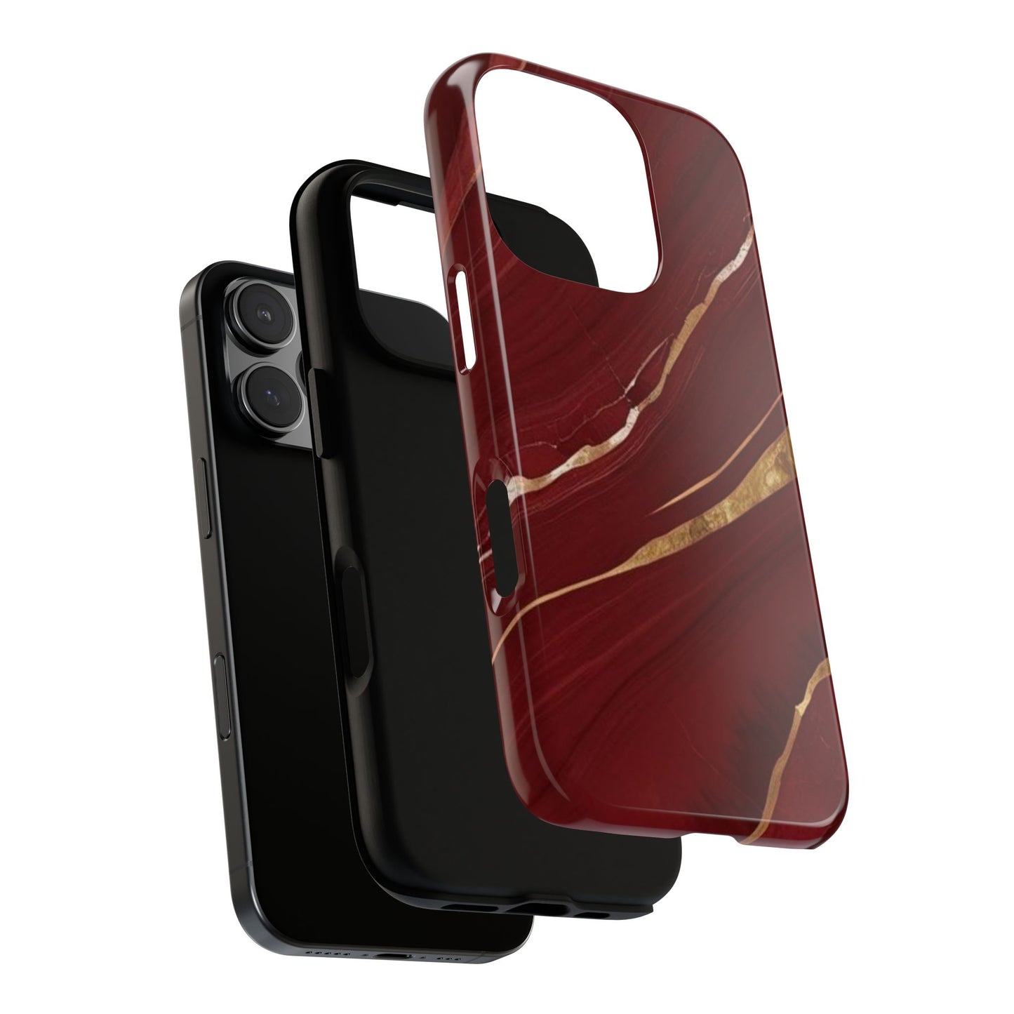 Elegant Red Marble Phone Case - Tough Cases, Stylish Phone Cover, Gift for Her, Luxe Cellphone Protection, Modern Accessories