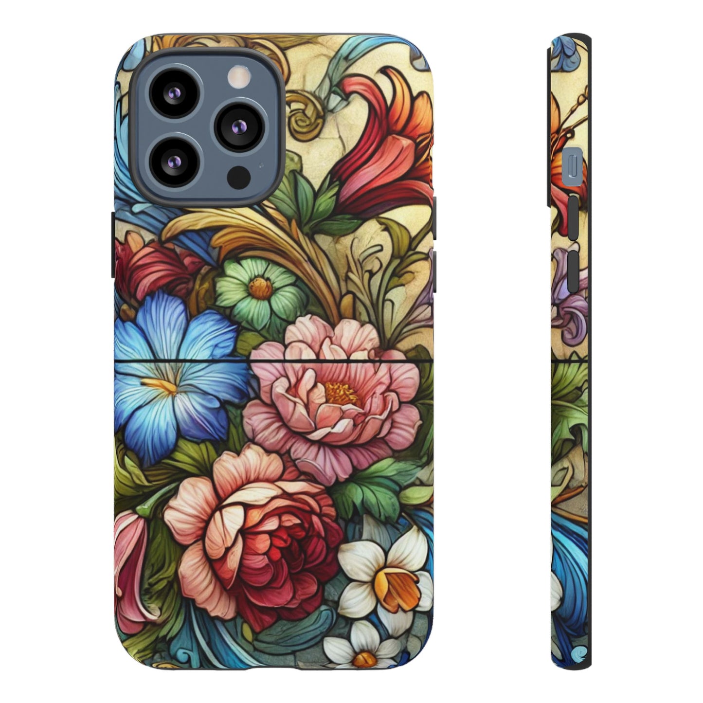 Floral Phone Case, Tough Cases with Colorful Floral Design, Gift for Her, Elegant Phone Cover, Spring Vibes, Unique Design