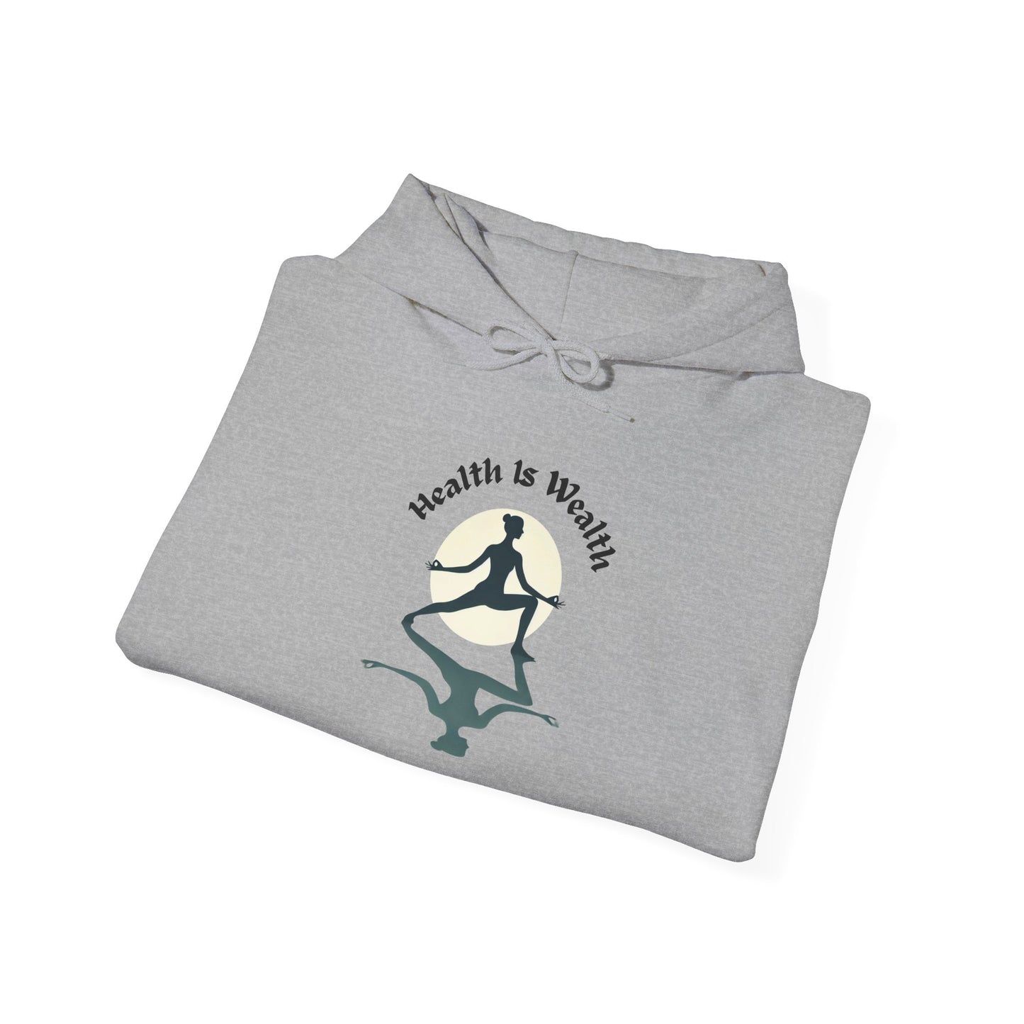 Health is Wealth Unisex Hooded Sweatshirt | Motivational Sweatshirt for Fitness Lovers, Inspirational Hoodie, Cozy Gift, Wellness Apparel