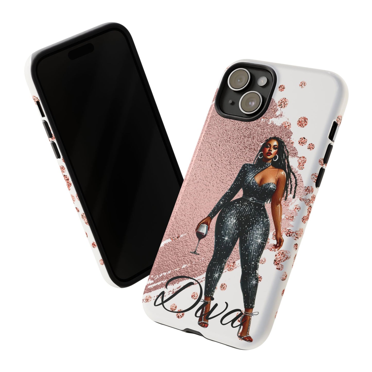 Glamorous Diva Cell Phone Case, Stylish Female Beauty Cover, Tough Cases for Women, Fabulous Girl Boss Accessories, Fashionable Lady Phone