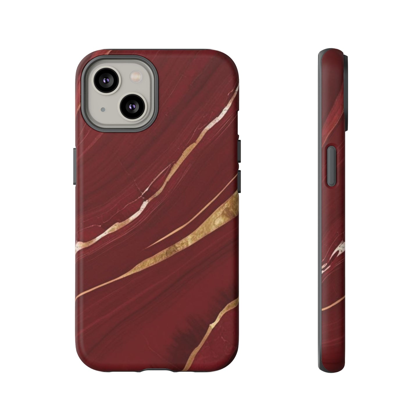Elegant Red Marble Phone Case - Tough Cases, Stylish Phone Cover, Gift for Her, Luxe Cellphone Protection, Modern Accessories