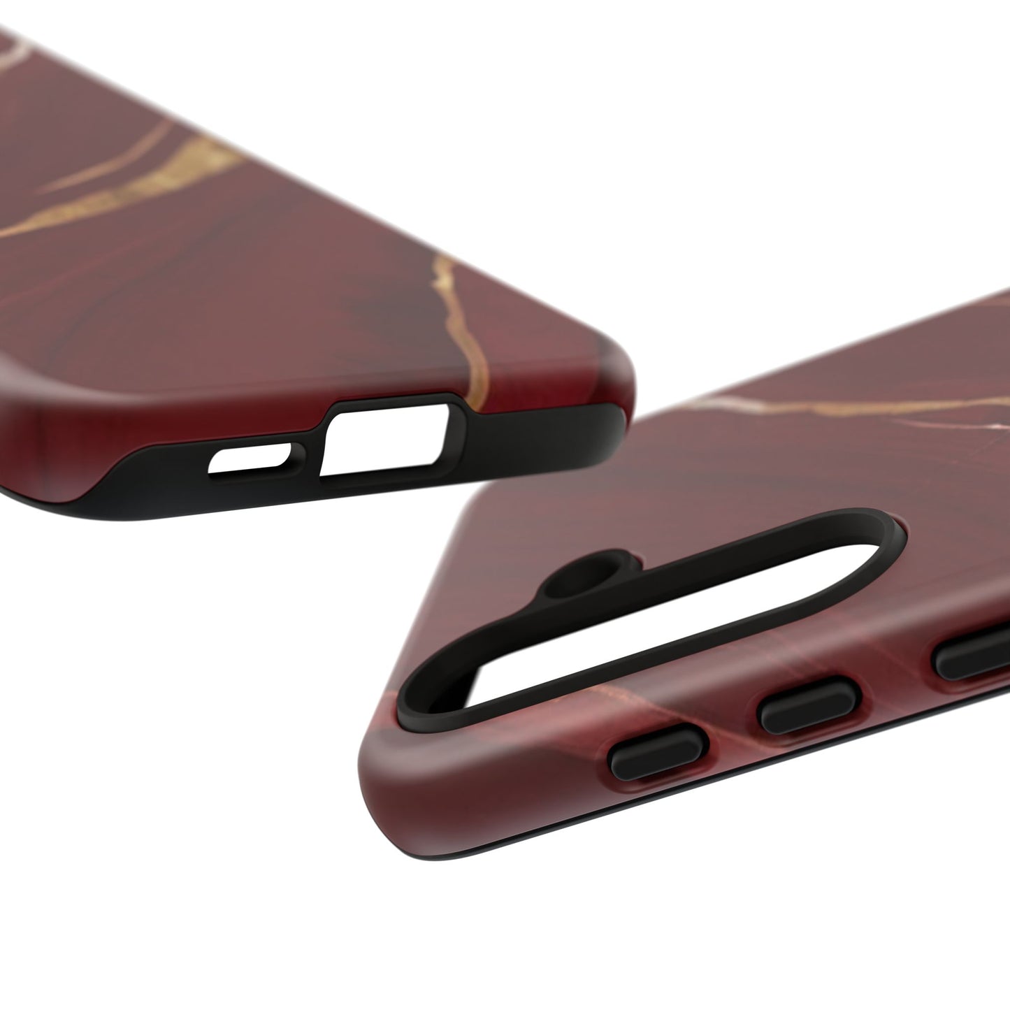 Elegant Red Marble Phone Case - Tough Cases, Stylish Phone Cover, Gift for Her, Luxe Cellphone Protection, Modern Accessories
